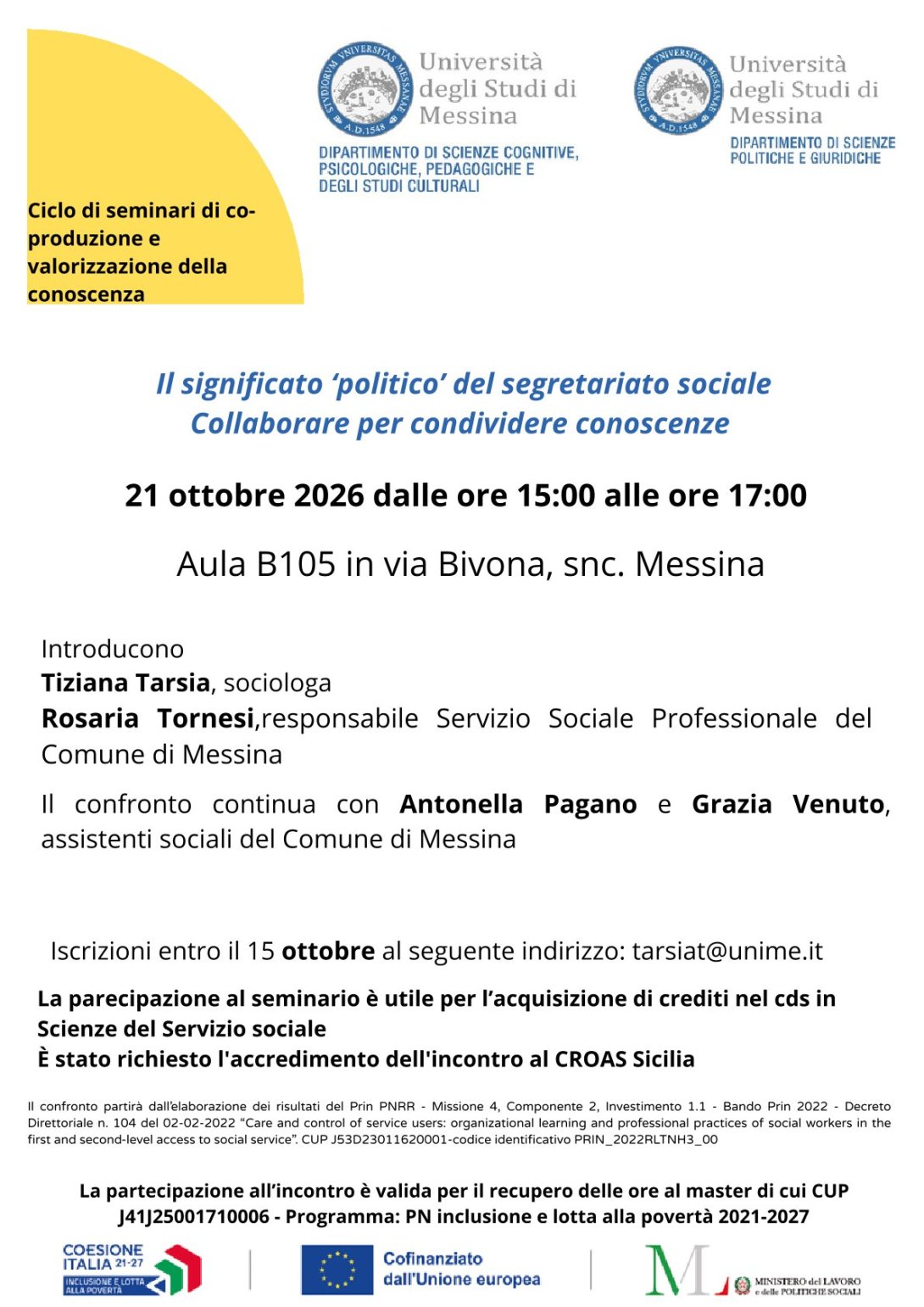 Seminario 21 ottobre 
